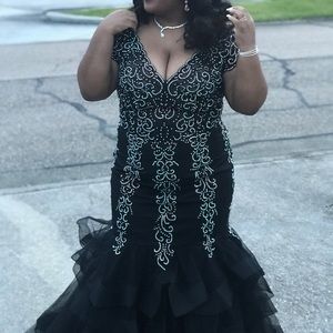 Black/silver prom dress